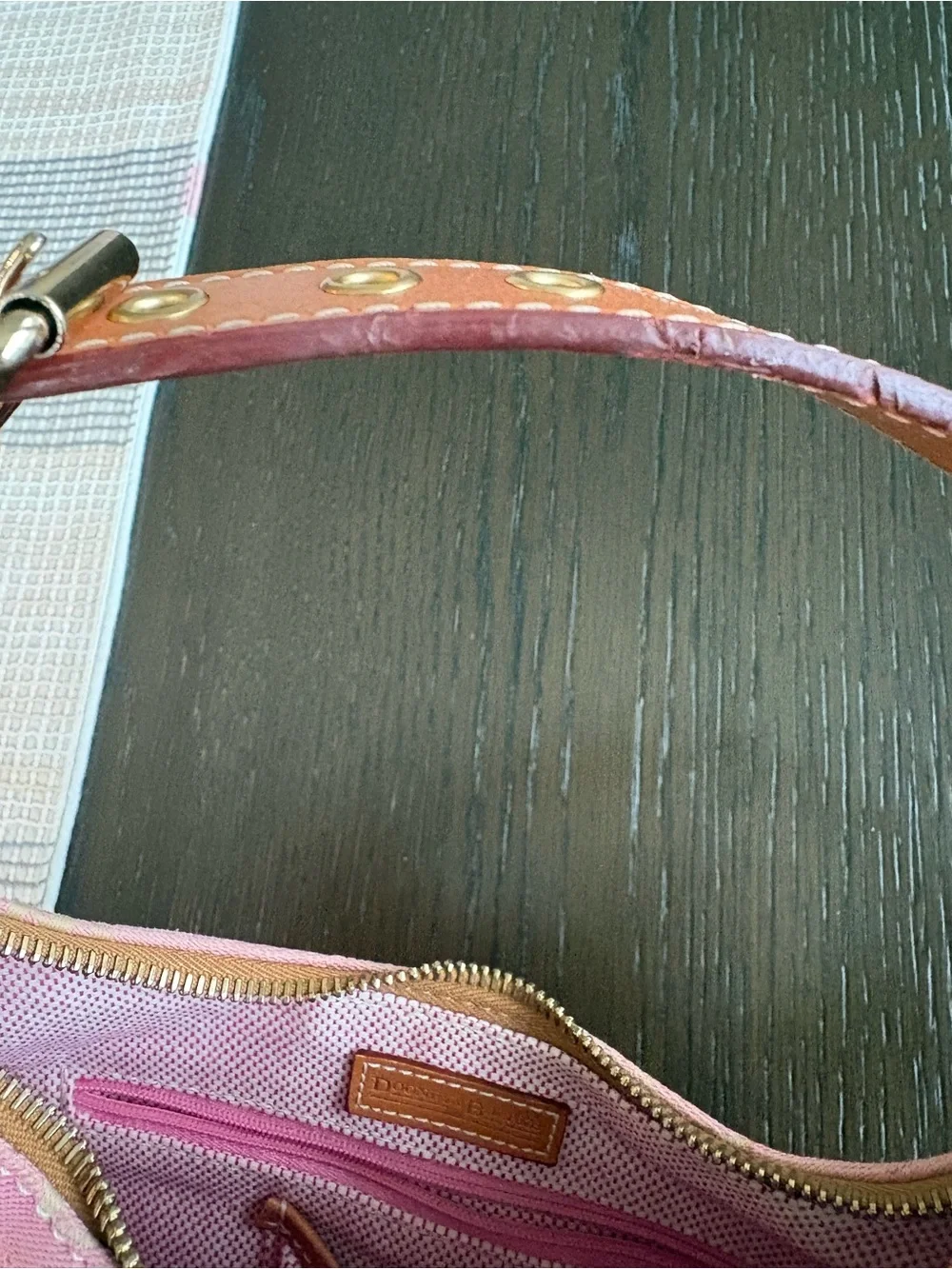 Dooney & Bourke Pink Monogram Mini Hobo Shoulder Bag Vintage Y2K